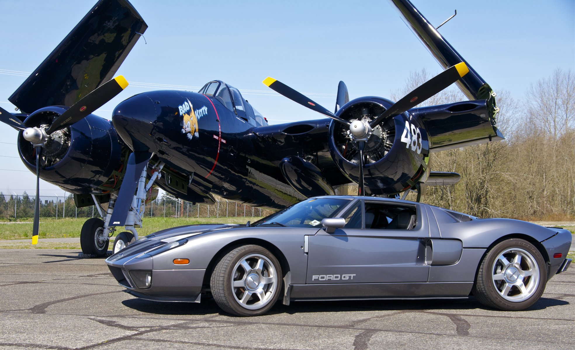 ford gt gt supercar f7f tigercat combattant aérodrome