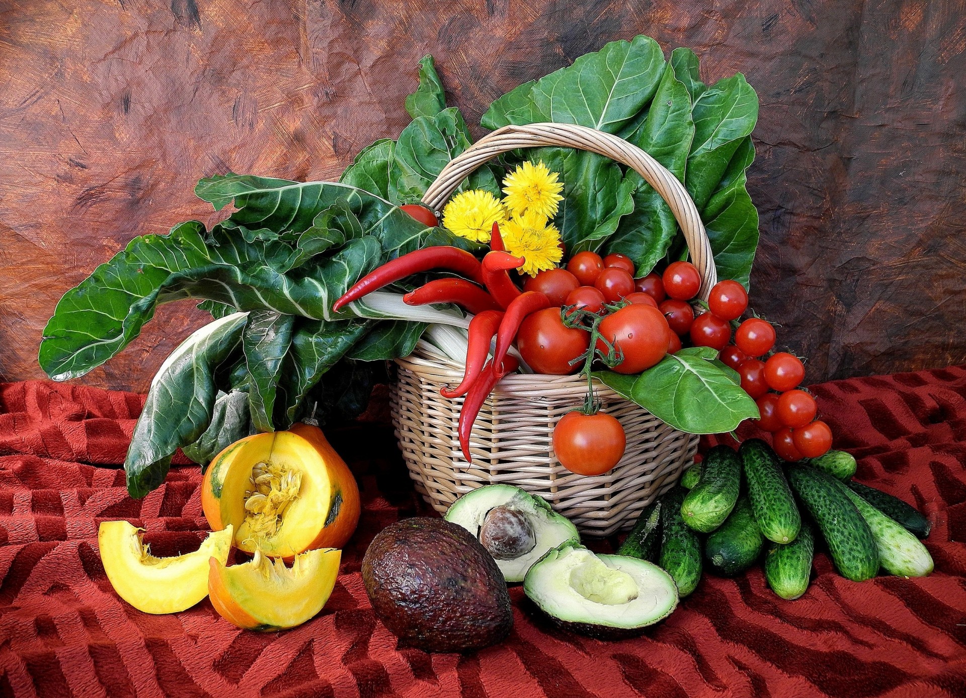 avocado basket dandelions pumpkin gas 24 salad bed chile cucumber