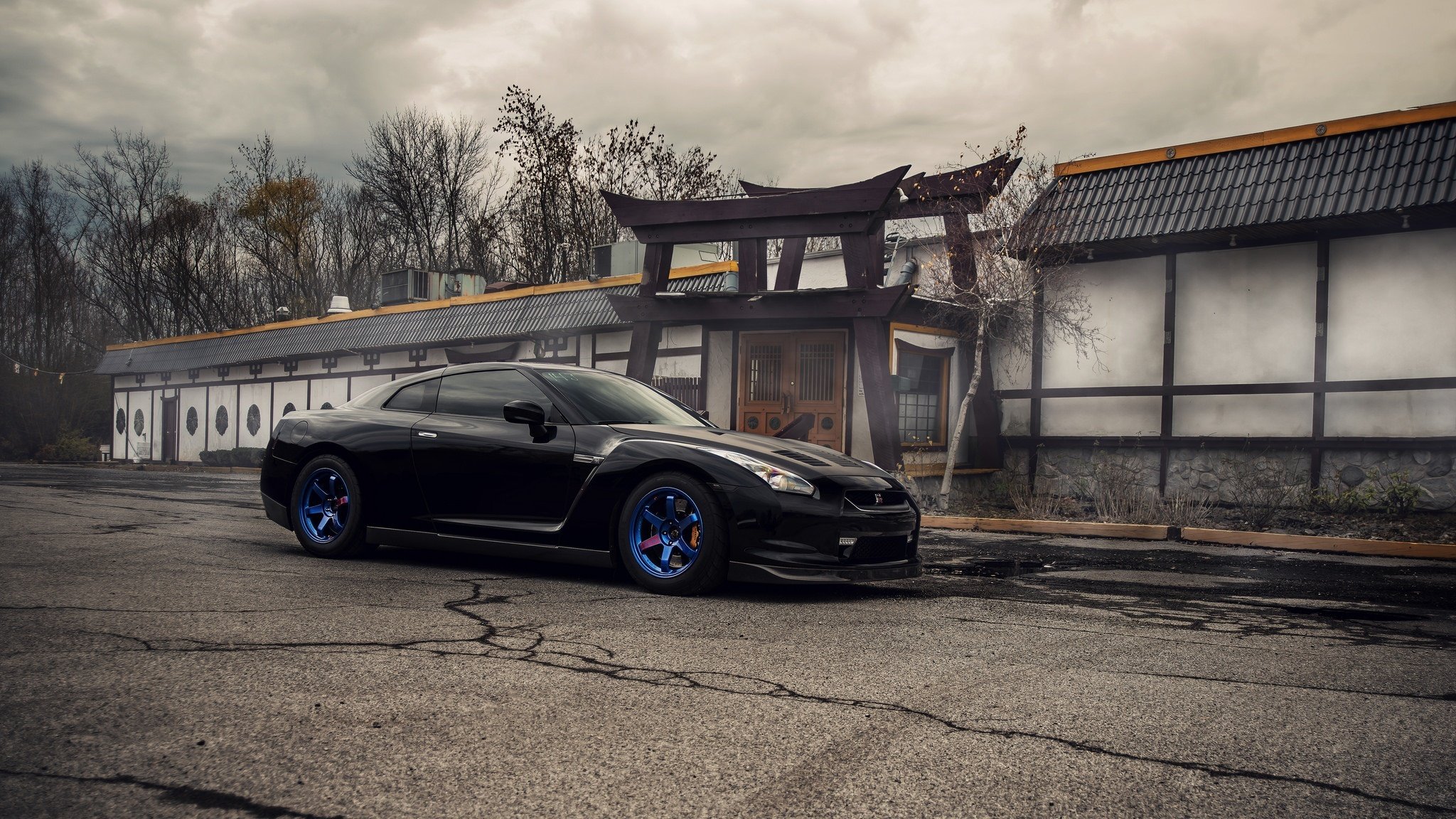 nissan gt-r r35 blu ruote anteriore