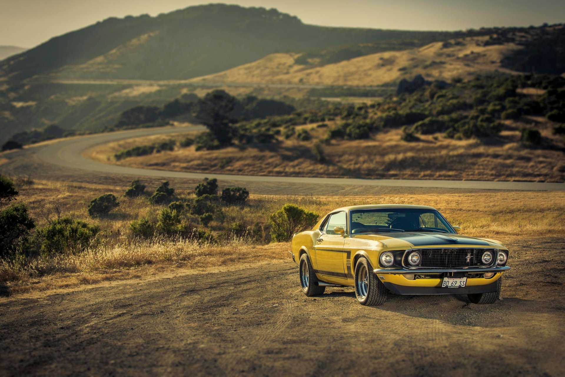 ford mustang boss giallo 1969 69 muscle car muscle car