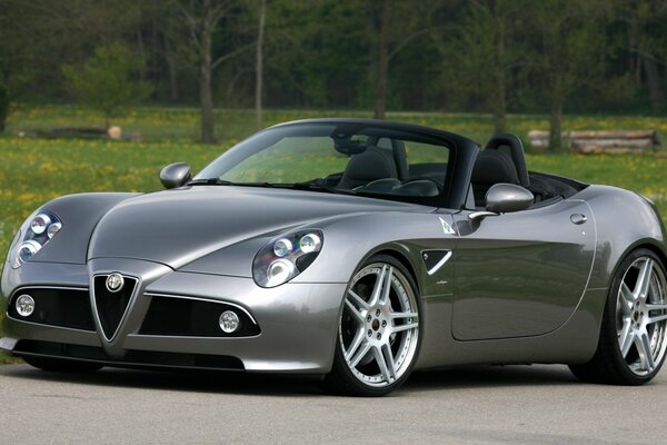 Superdeportivo gris alfa Romeo, gris ocho!