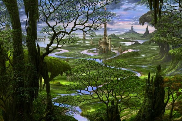 A lost castle among impassable swamps