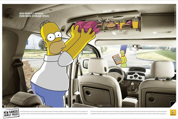 Homer Simpsons im Auto