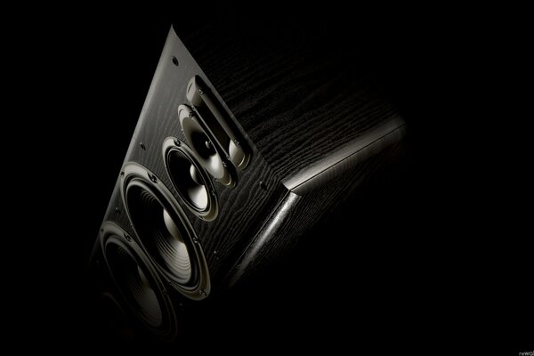 Speakers on a black background