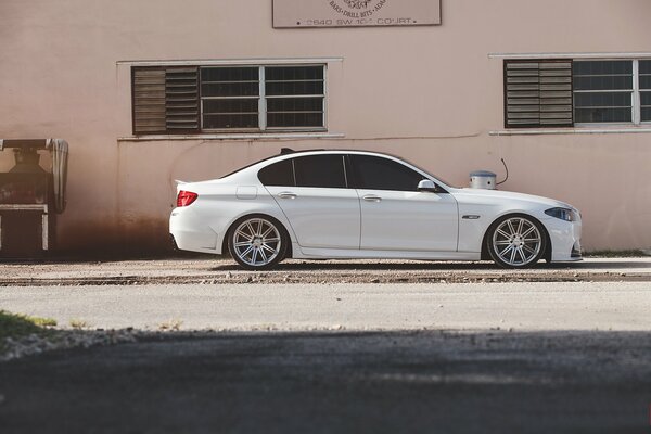 White tinted bmw 550i car