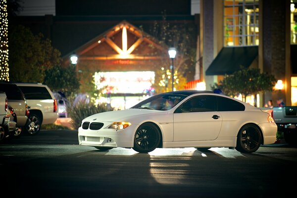 White bmw car on the street