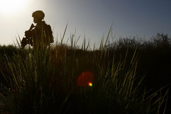 A soldier carries out his service