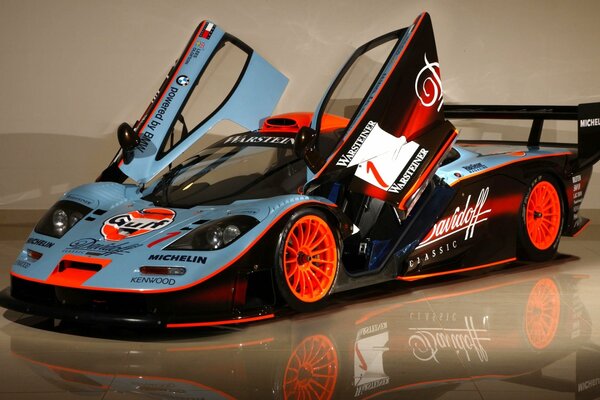 Beautiful racing car with open doors