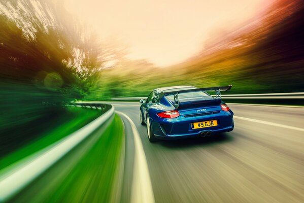 Carretera velocidad porsche gt3rs