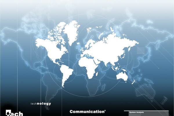 Schéma des continents sur la carte technologique