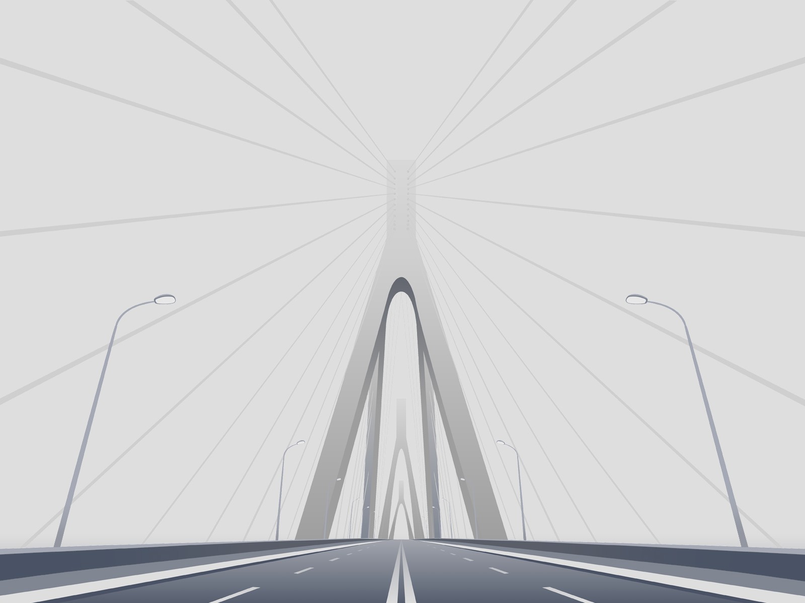 carretera puente minimalismo vector