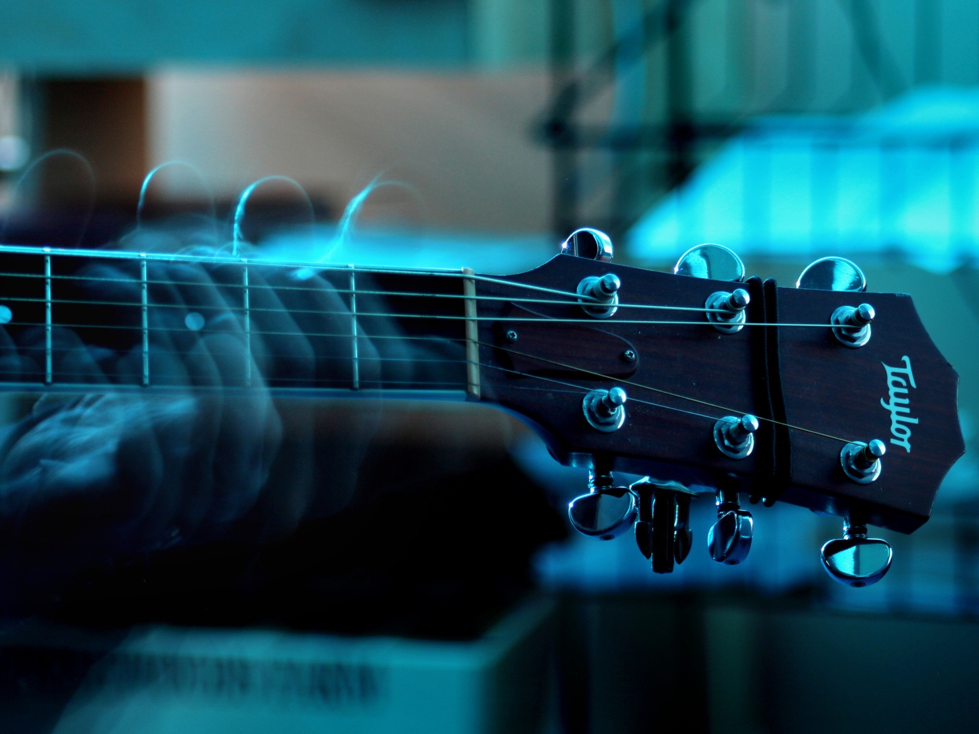 guitarra música azul