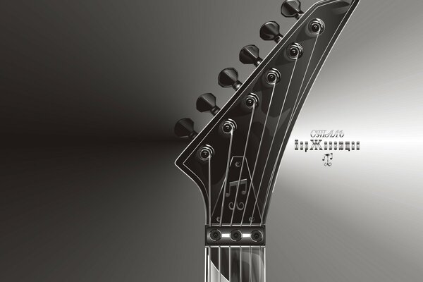 Vector de guitarra de seis cuerdas