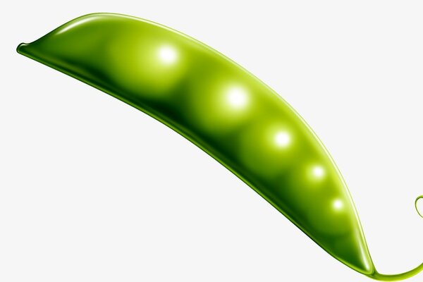 Pod green peas on a white background