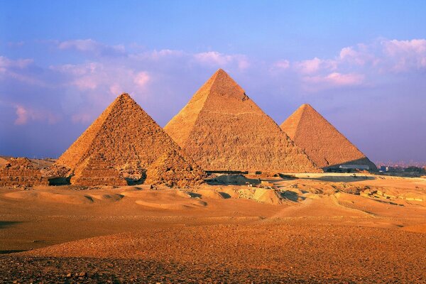 Pyramids of Egypt at dawn