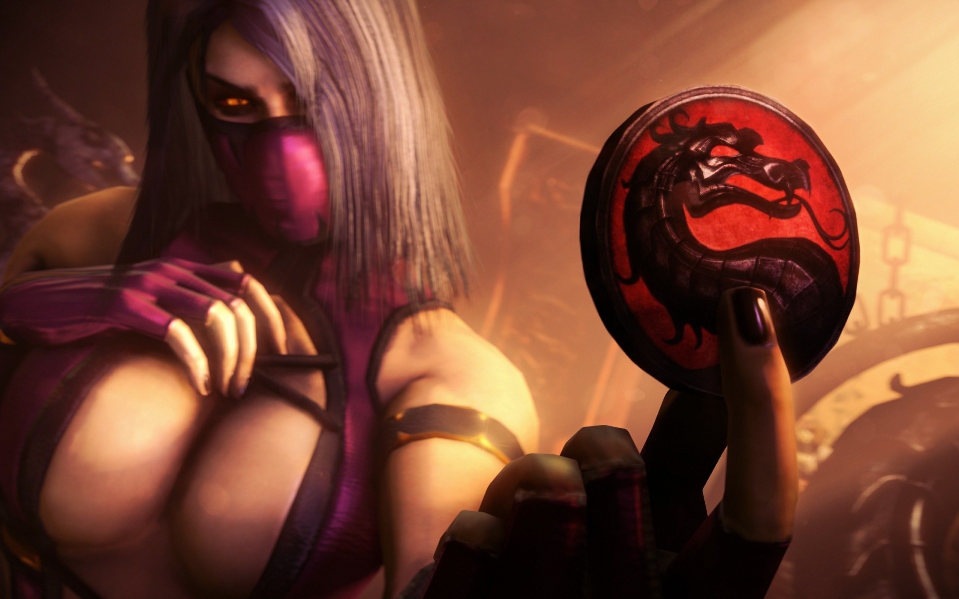 art mortal kombat fille pièce de monnaie mise au point