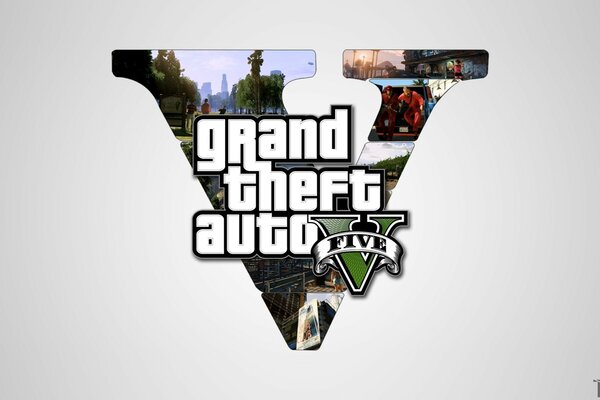 Emblema GTA 5 sobre fondo gris