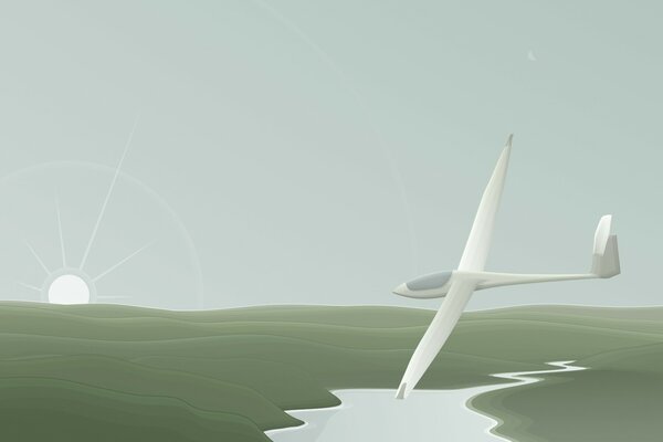 Imagen vectorial de un avión. Avión en estilo minimalista