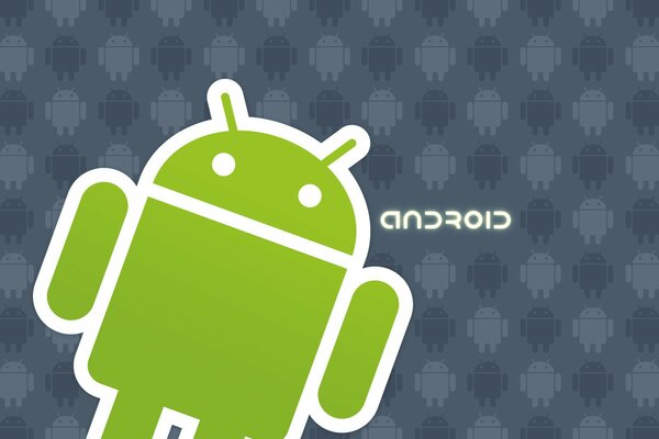 Image of the android logo on a blue background