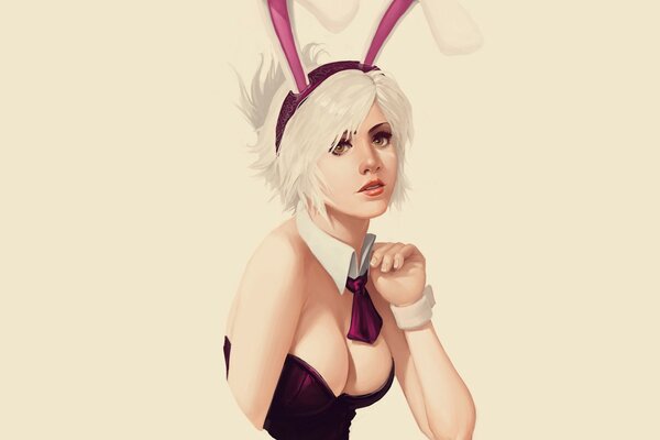 Art of a girl in the shape of a bunny