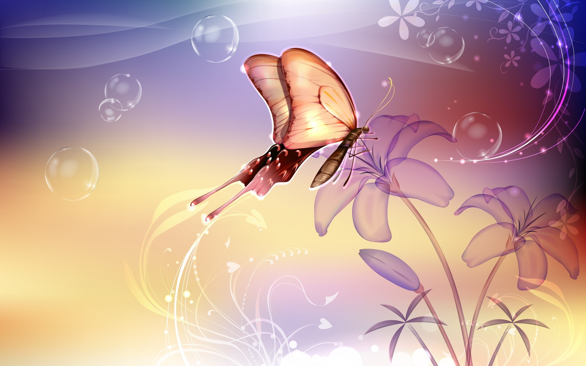 flower butterfly background