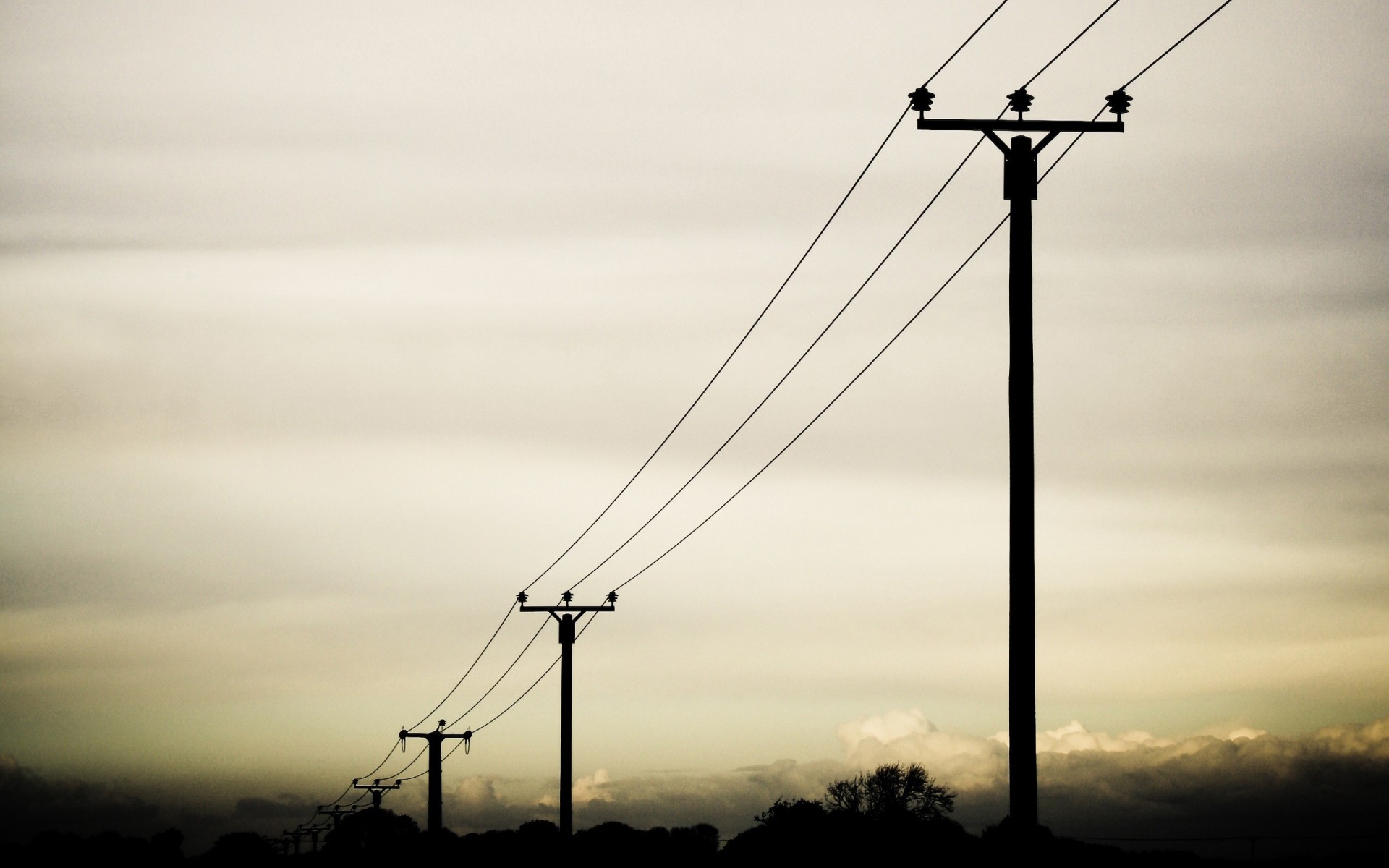 pillars wire sky