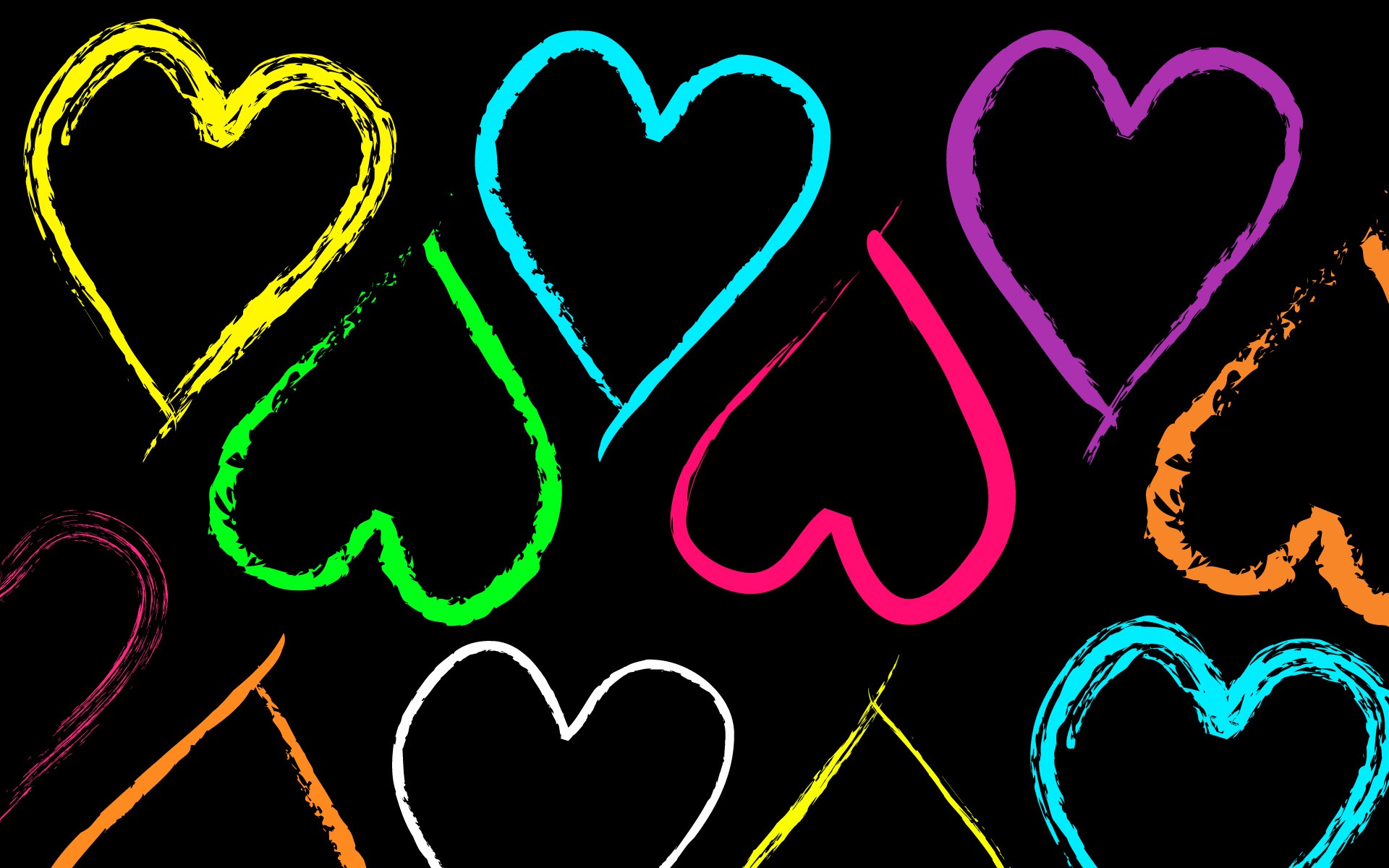 arco iris pintura belleza corazones