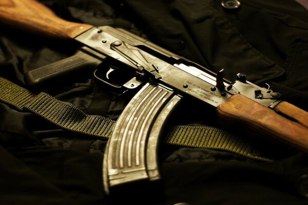 Beautiful and reliable weapon - Kalashnikov assault rifle