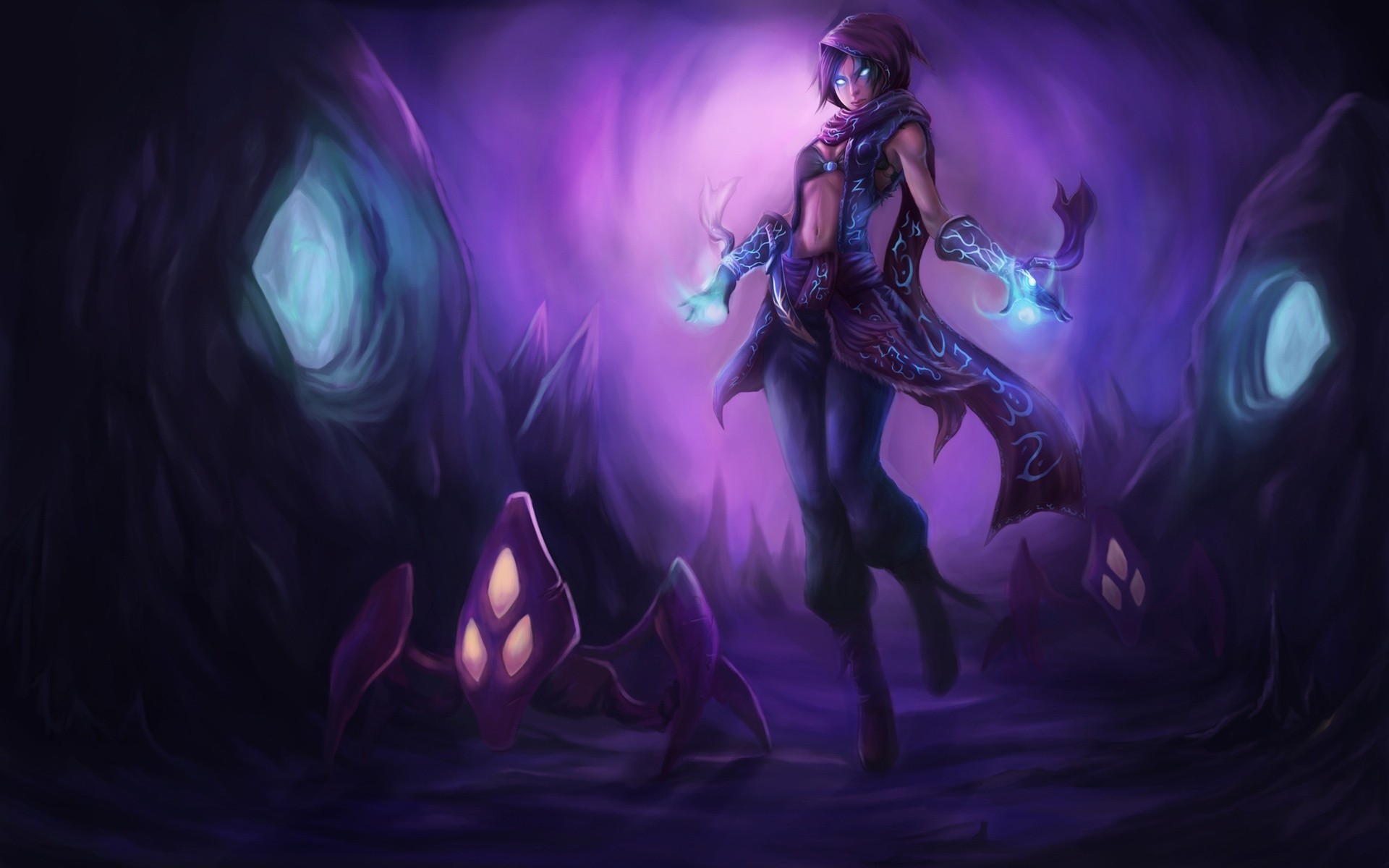 league of legends dziewczyna kaptur malzahar runy magia peleryna