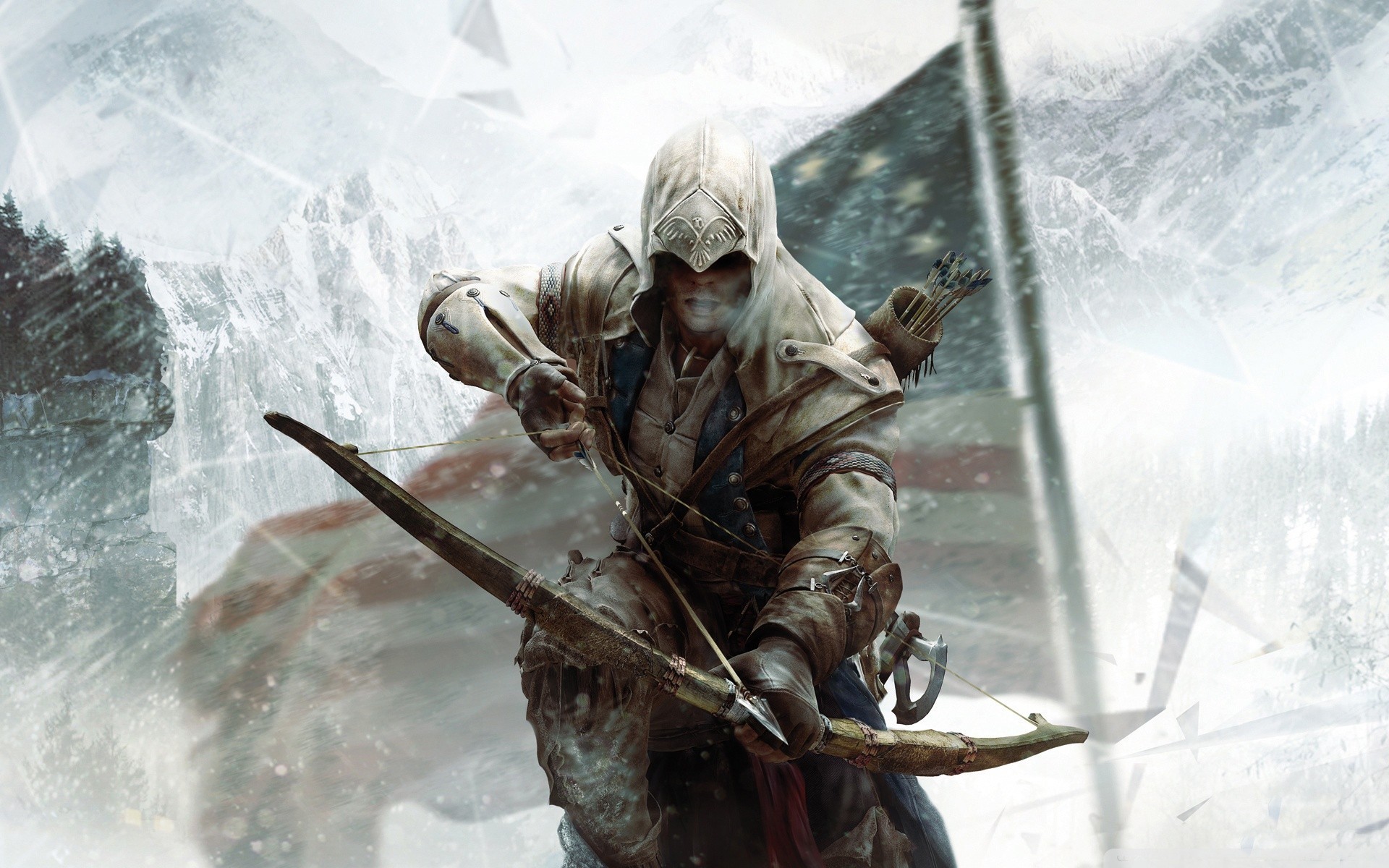 assassins creed waffe ubisoft connor krieger berge winter