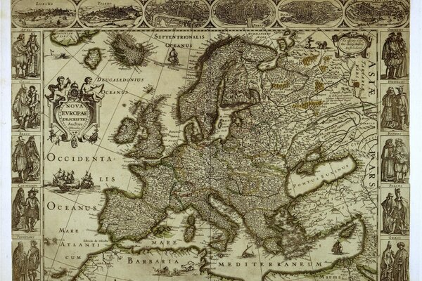 Mapa antiguo de Europa