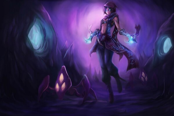 A girl from the League of Legends in search of runes