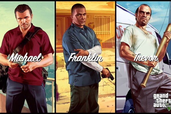 Los tres personajes principales de gta5