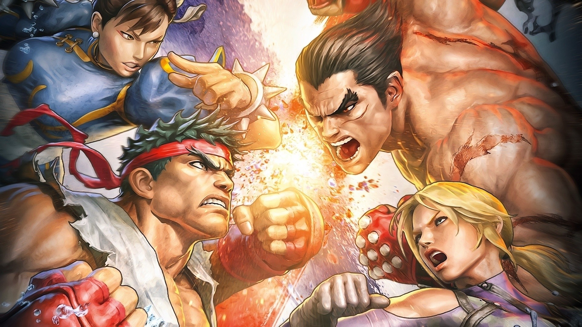 zapasy street fighter x tekken ryu chunli żołnierze