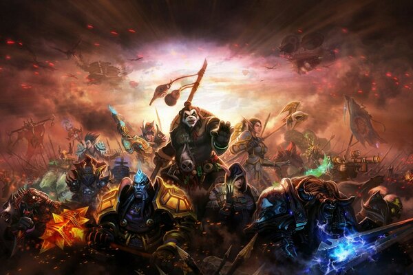 MMORPG games. Horde in battle