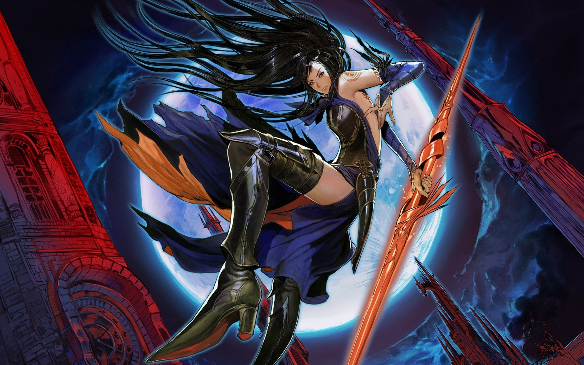 weapon girl jump moon castlevania