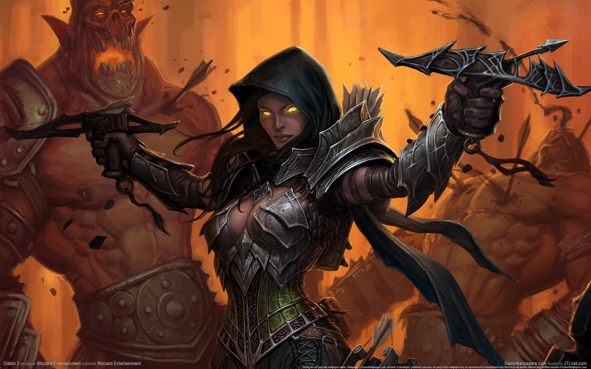 painting demon hunter rpg dark fantasy storm diablo