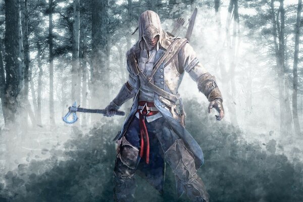 El guerrero de assassins creed en blanco