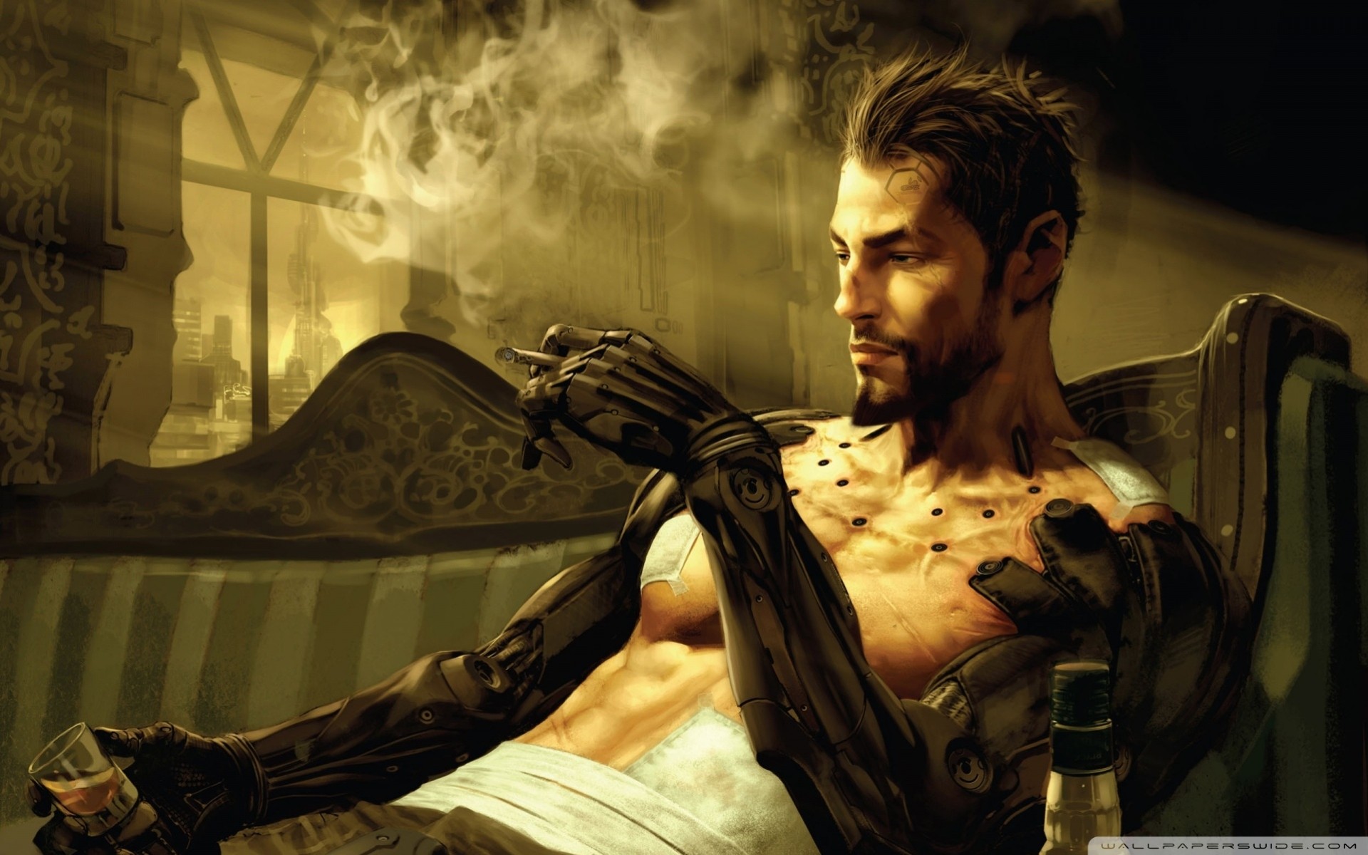 adam jensen deus ex rpg cyberpunk ficción