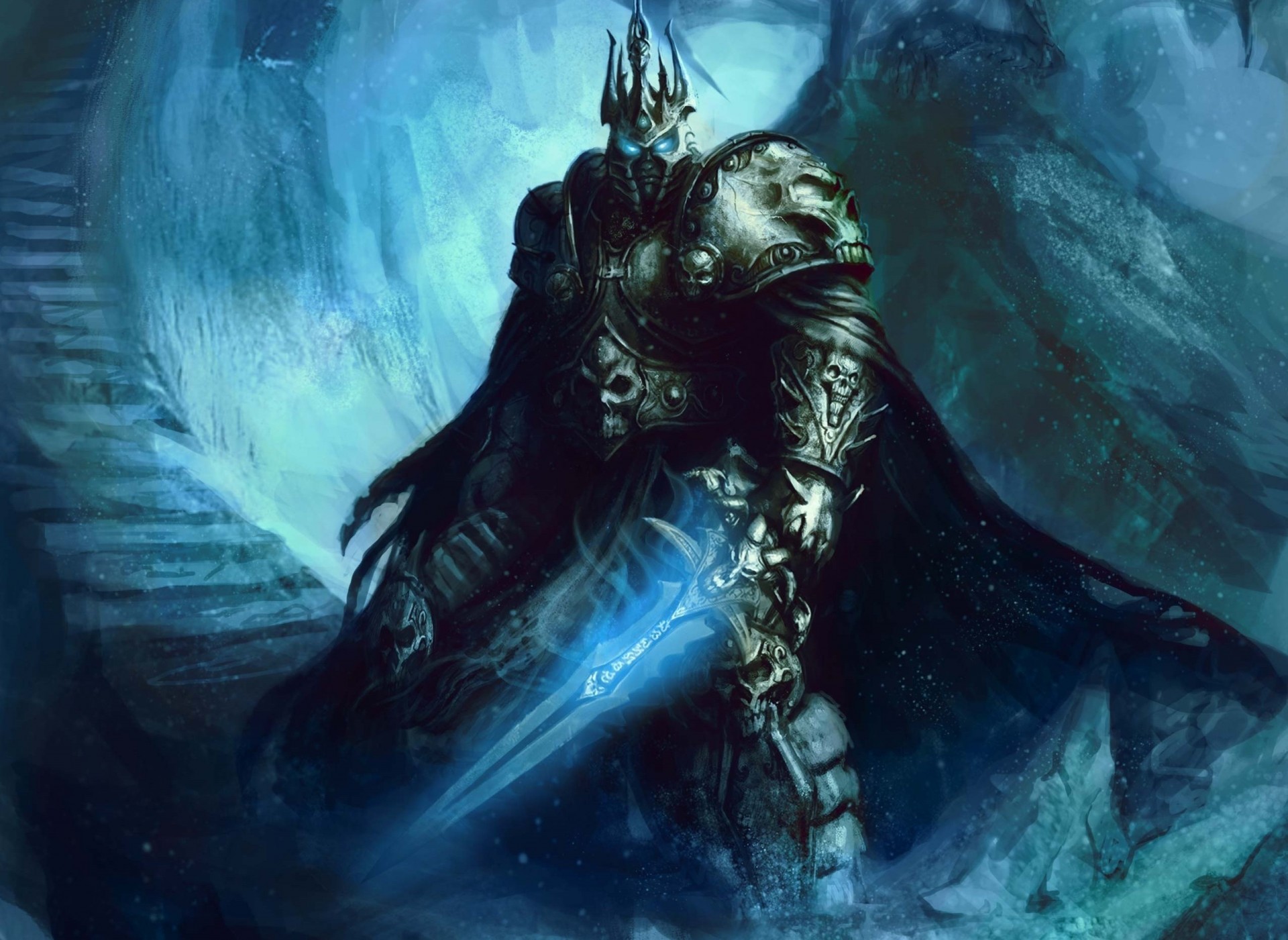 hełm arthas miecz zbroja stopnie fanart król lisz