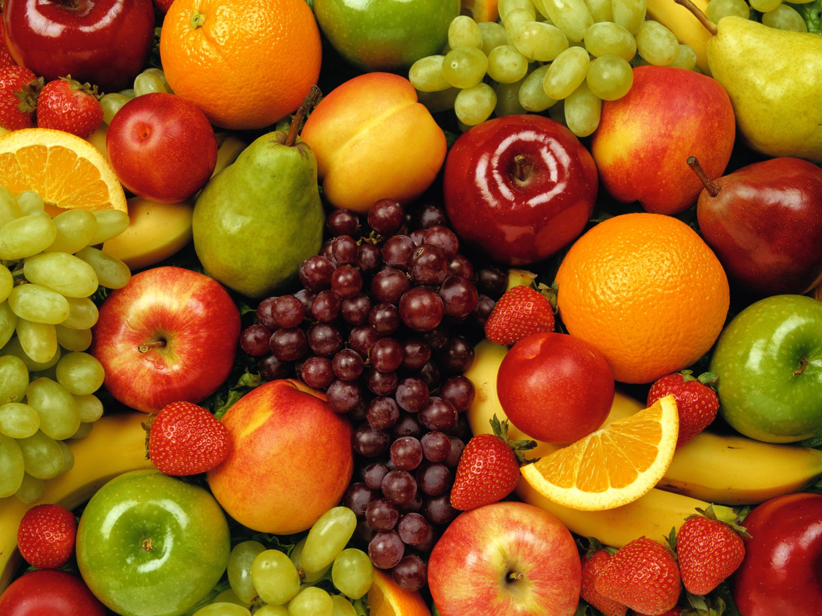 fruits lumineux raisins oranges