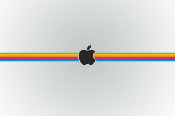 Segno ufficiale di Apple su sfondo multicolore