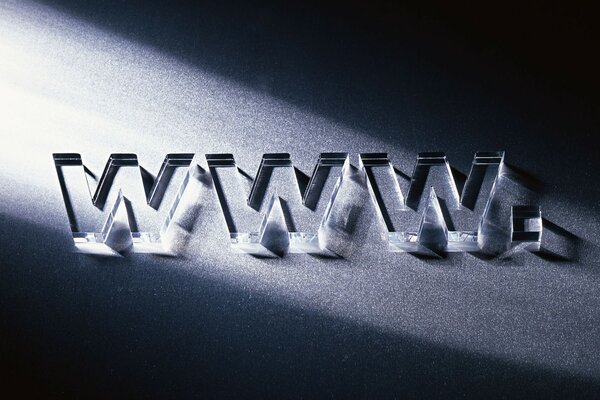 World Wide Web Buchstaben aus Glas