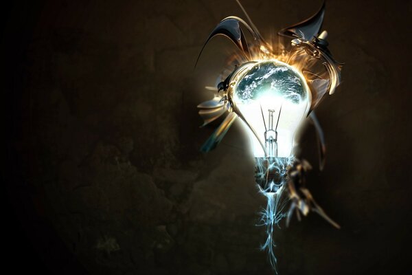 Fancy burning incandescent light bulb