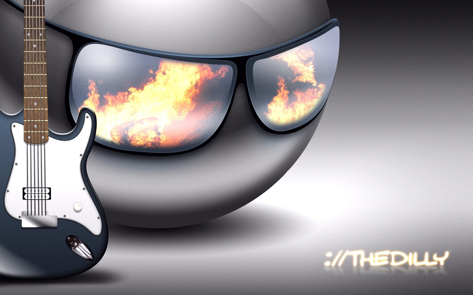 fire music emoticons 3-d