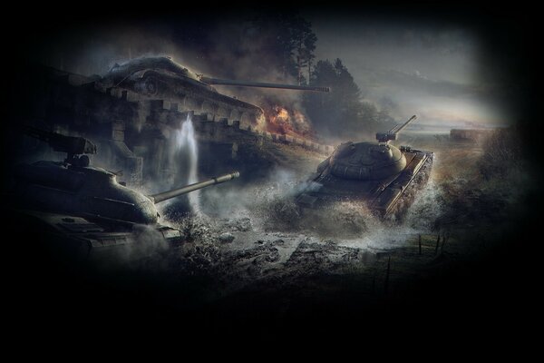 The world of tanks. Combat battle