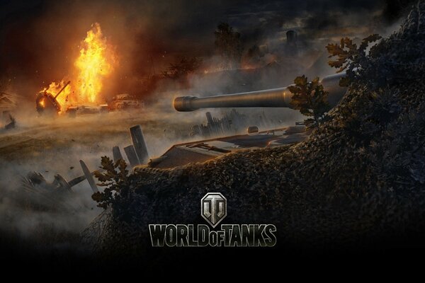 Jeu world of tanks avec des chars et le feu