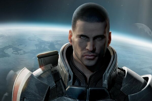 Mass effect 3 sur fond de plonet