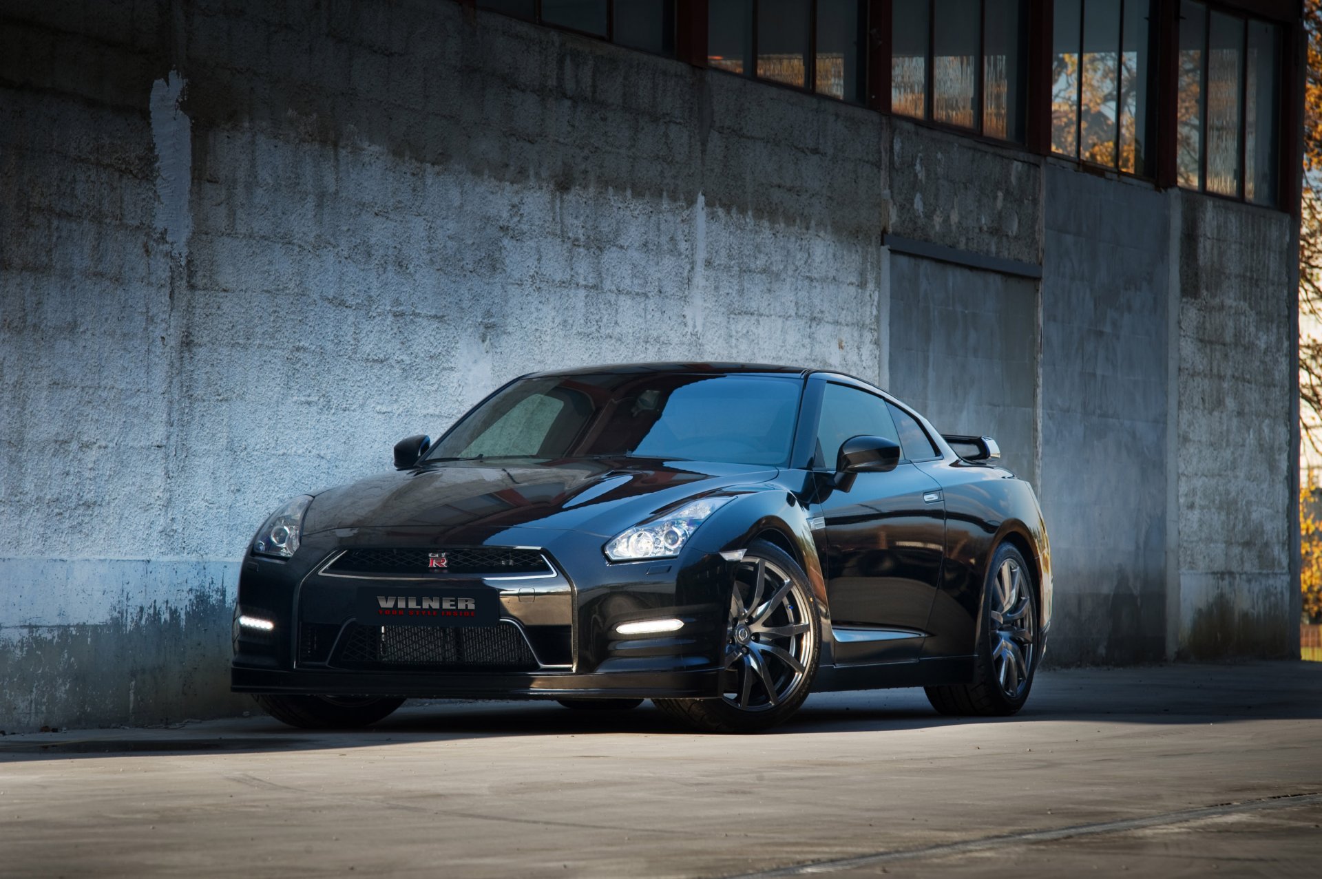 nissan gt-r r35 negro wilner pared