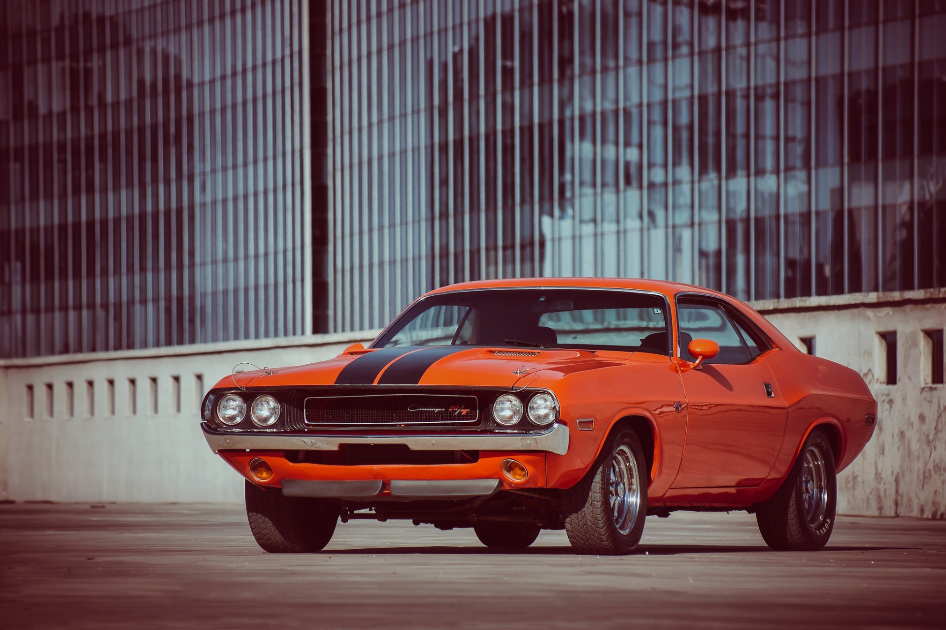 ausweichen challenger r / t orange muscle car dodge challenger muscle car